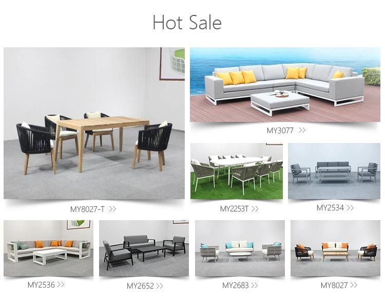 High Quality Outdoor Leather Chair and Glass Top Dining Table for Outdoor