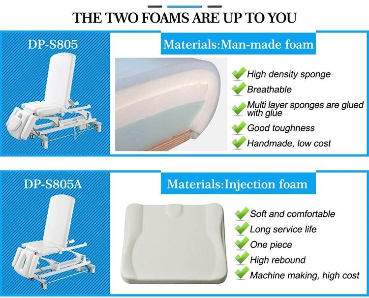 Electric Examination Table Furniture Use in Hospital with 3 Sections