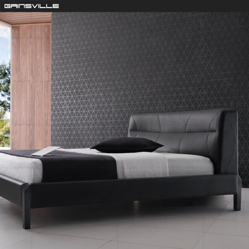 Hot Sell Model Bedroom Set with Shaped Headboard for Modern Bedroom Furniture Beds