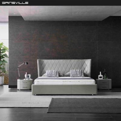 European Furniture Luxury Bedroom Furniture Beautiful Leather Bed King Bed Gc1825