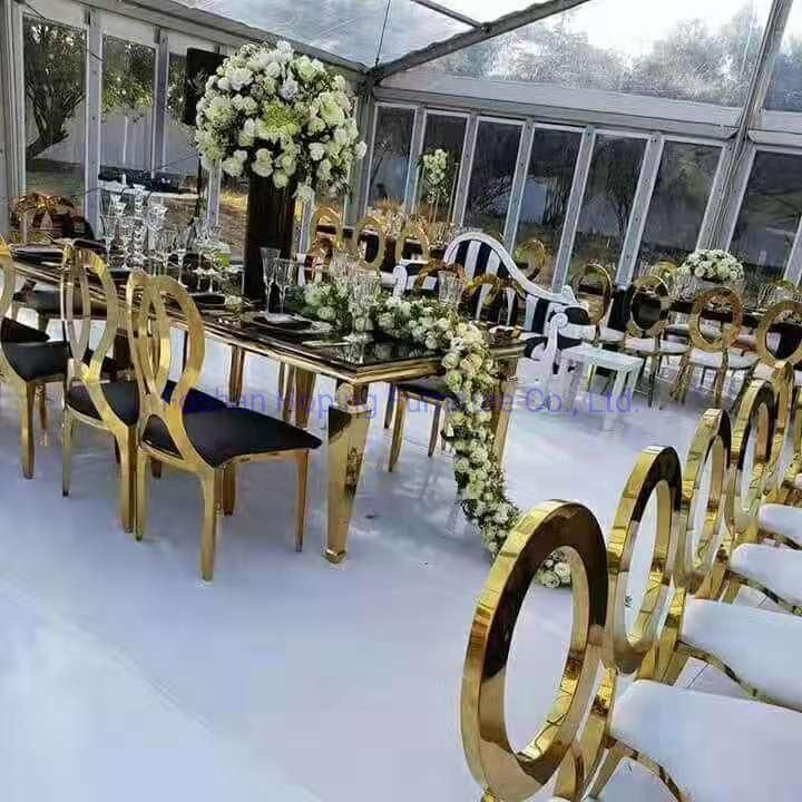 Rose Gold X Back stainless Steel Dining Furniture Party Chair Rentals Bride and Groom Chair