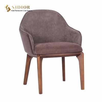 Cafe Furniture Living Room Leather Wood Dining Chair