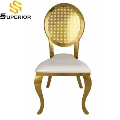 Wedding Party Event Furniture White PU Leather Cushion Dining Chairs