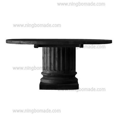 Salvaged Durable Stable Furniture Black Reclaimed Fir Wood Roman Base Dining Table