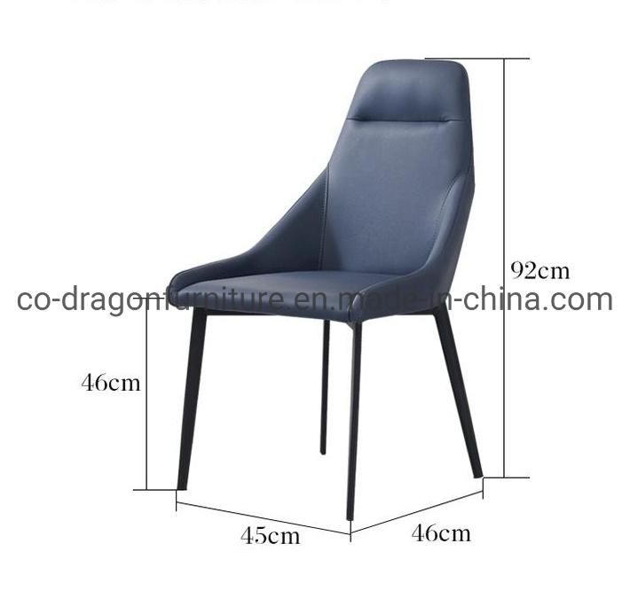 Home Furniture High Back Metal Legs Dining Chair with Leather