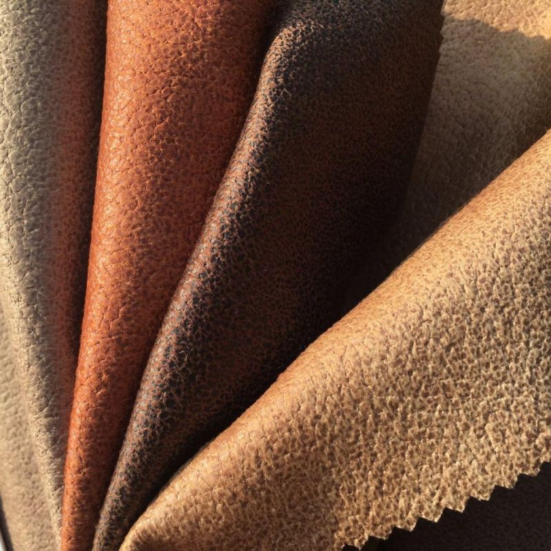 Polyester Suede Fabric with Leather Looking and Easy Cleaning Surface (suede)