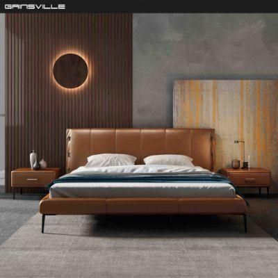 Top Selling Bed with Slim Headboard Italian Design Bed for Bedroom Furniture