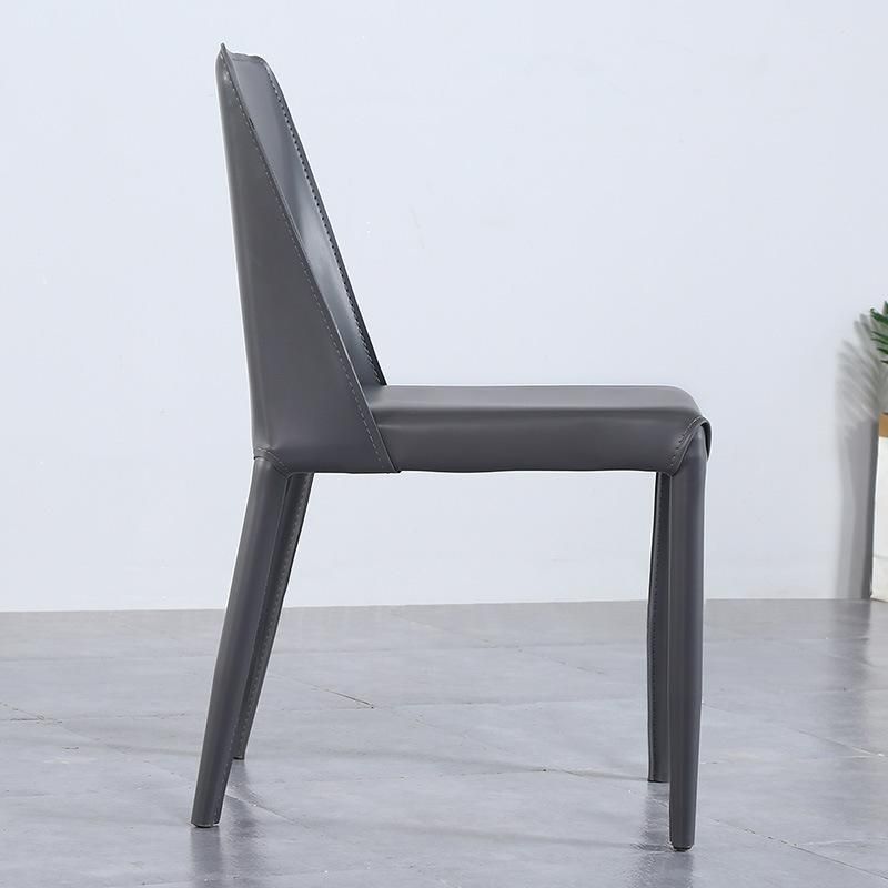 Wholesale Market Cafe Furniture Leisure Steel Leather Dining Chairs