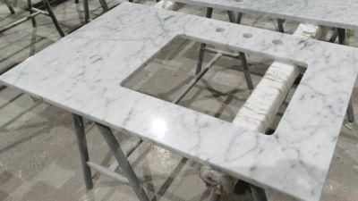 Popular White Carrara Solid Surface Counter Top Marble Counter Top Marble Granite Kitchen Bathroom Countertop
