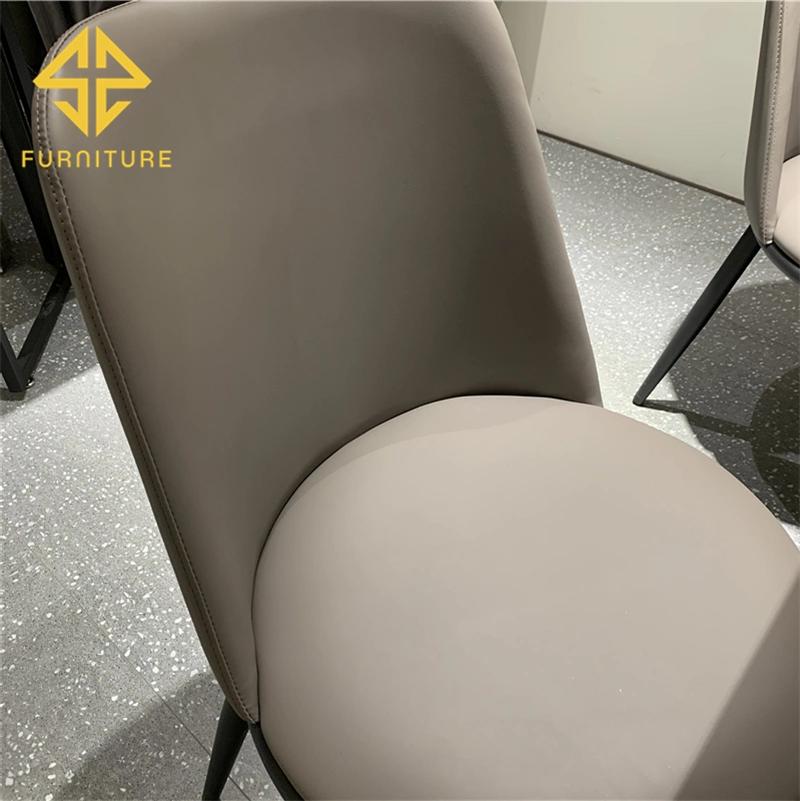 Modern Hotel Restaurant Furniture Metal Frame Leather Dining Chair