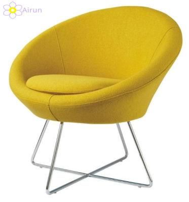 Popular Luxury Colorful Fabric Home Living Room Hotel Furniture Metal Legs Leisure Sofa Chair with Velvet Cushion