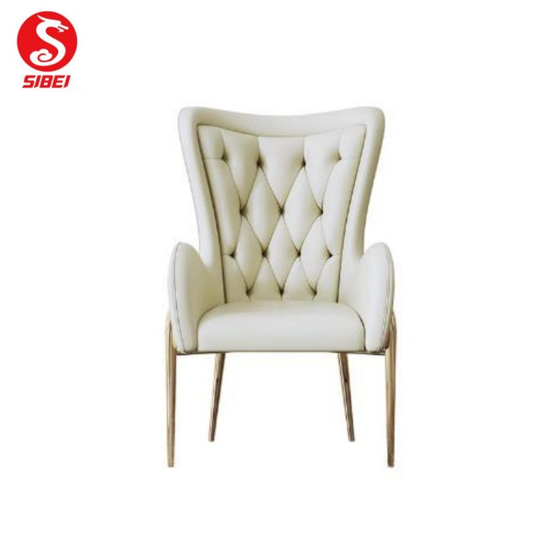Home Furniture Nordic Style Velvet Fabric Metal Dining Room Chair