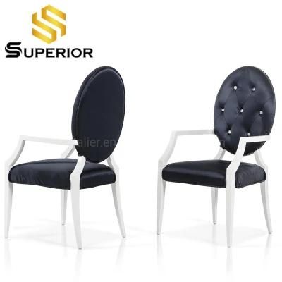 Wholesale American Modern Metal Steel Frame Dining Chairs with Armrest