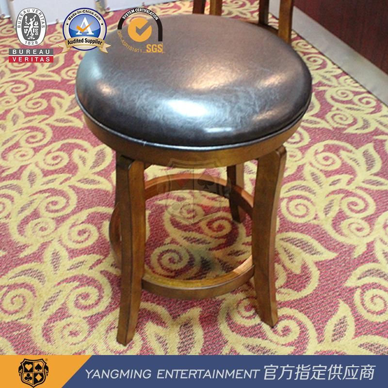 Original Wood Color Solid Wood Retro American Bar Chair Round Leather Poker Table Table Casino Bar Chair Ym-Dk01