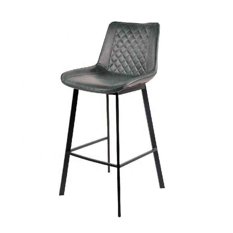 Wholesale Bistro Pub Coffee Bar Stool Modern Soft Leather Bar Chair with Metal Base