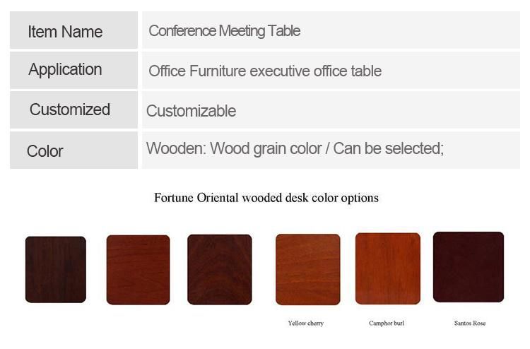 Meeting Table for Office Standard Height Conference Table with PU Leather Top