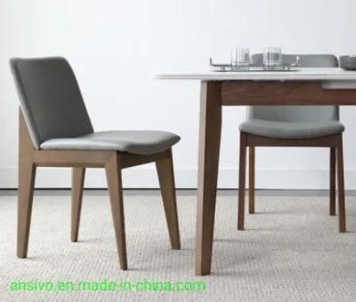 Factory Made Cheap Price High Quality Modern Cheap PU Leather Fashionable Wood Legs Living Dining Chair