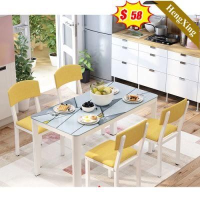 Modern Luxury Hotel Restaurant Nordic Marble Dining Table with Dining Chairs
