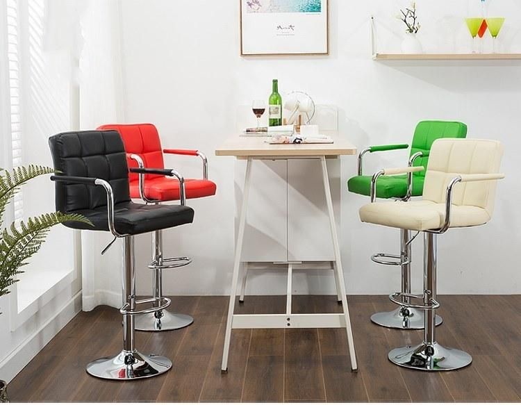 Bar Furniture Chair High Counter Bar Stool with Footrest Faux Leather Swivel Lift Bar Chair