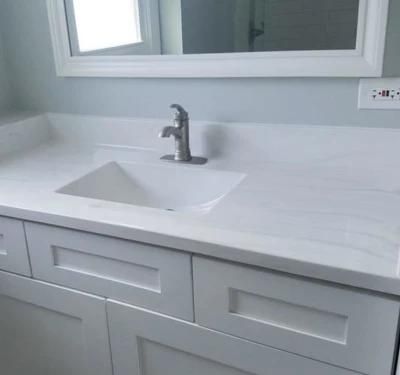 Hot Sale Popular White Color Quartz Marble Countertop Kitchen Natural Stone Bathroom Vanity Top OEM Available