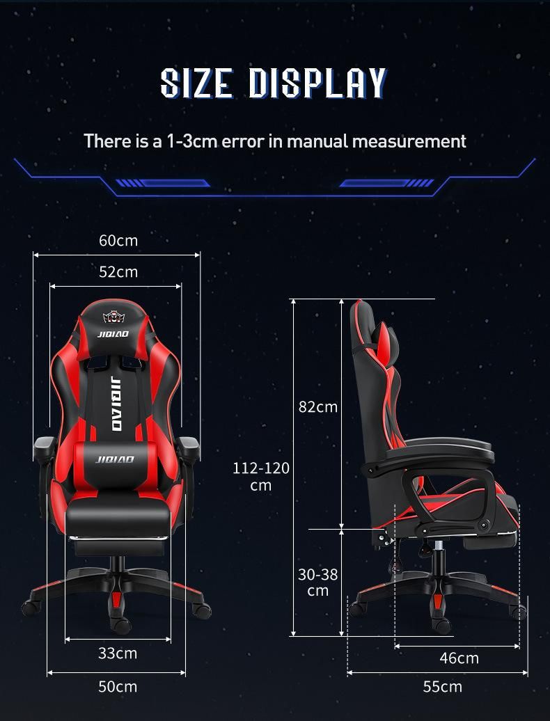 High Back Best Luxury Custom Logo Reclining Ergonomic Office Chair Leather Game Racing Chair RGB LED Gaming Chair with Footrest