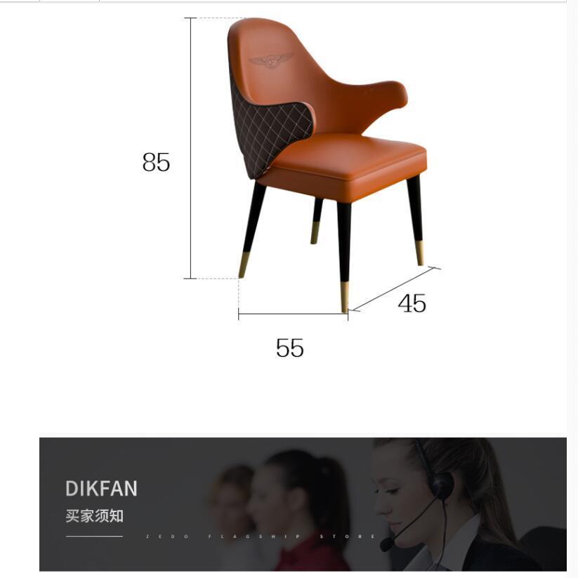 Luxury Modern Dining Chair Household Makeup Chair Armrest Chair Home Furniture