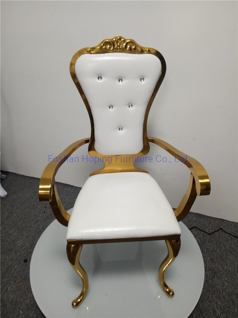 Wholesale Classic Furniture Gold Round Back Metal Sponge Wedding Chair Stainless Steel Dining Chair Modern Outdoor Home Living Dining Room Furniture Chair