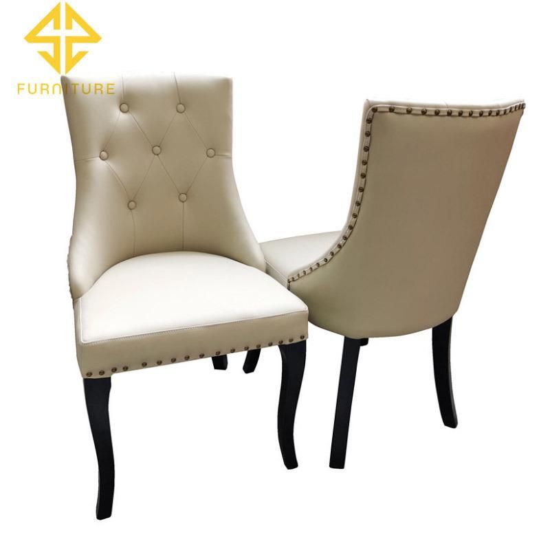 America Style Upholstered Leather Buttom Tufted Hotel Dining Chair