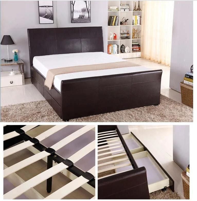 Wholesale Home Furniture Bedroom Bed Soft Leather Bed