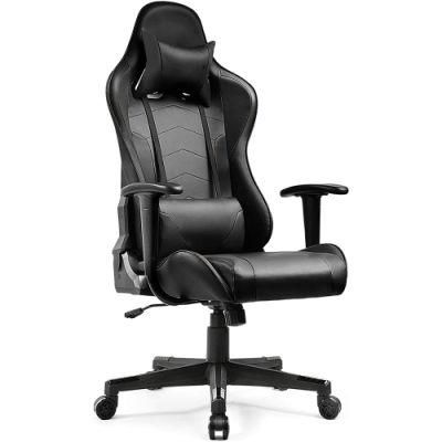 Wireless Speaker Reclining Swivel Gaming Chair with Lumbar Pillow