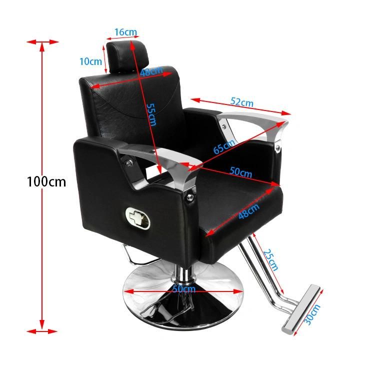 Hl-1184 Salon Barber Chair for Man or Woman with Stainless Steel Armrest and Aluminum Pedal