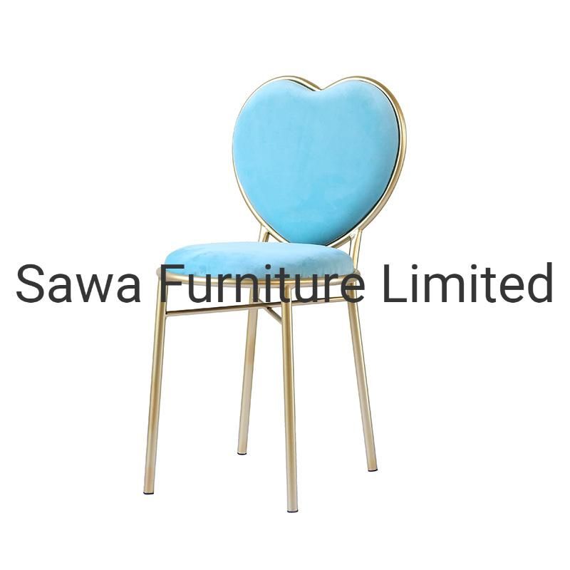 Heart Shape Stainless Steel Chair with Leather/Velvet for Event/Banquet/Party/Hotel/Indoor/Outdoor