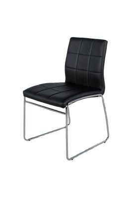 Cheap Home Office Restaurant Furniture Upholstered Black PU Leather Restaurant Dining Chair
