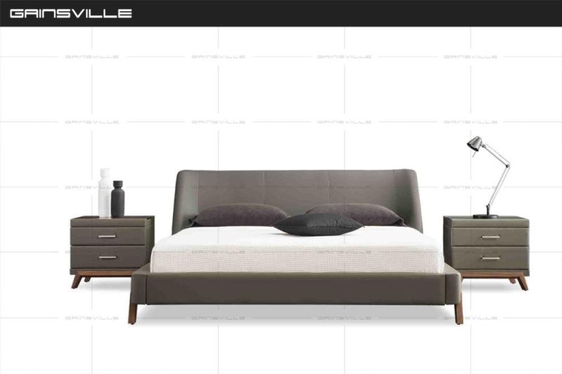 Customized Italian Style Furniture Modern Bedroom Furniture King Bed Wall Bed Gc1713