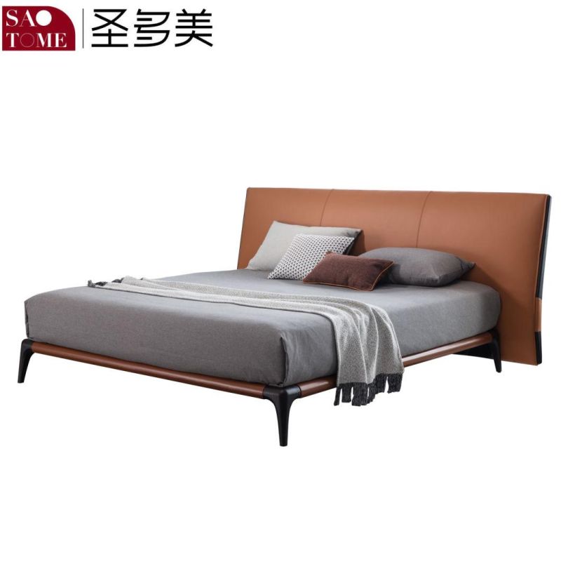 Modern Leather Home Bedroom Hotel Furniture Sofa 180m Double King Bed