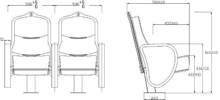 Wood VIP Series College Theater Waiting Auditorium Chair