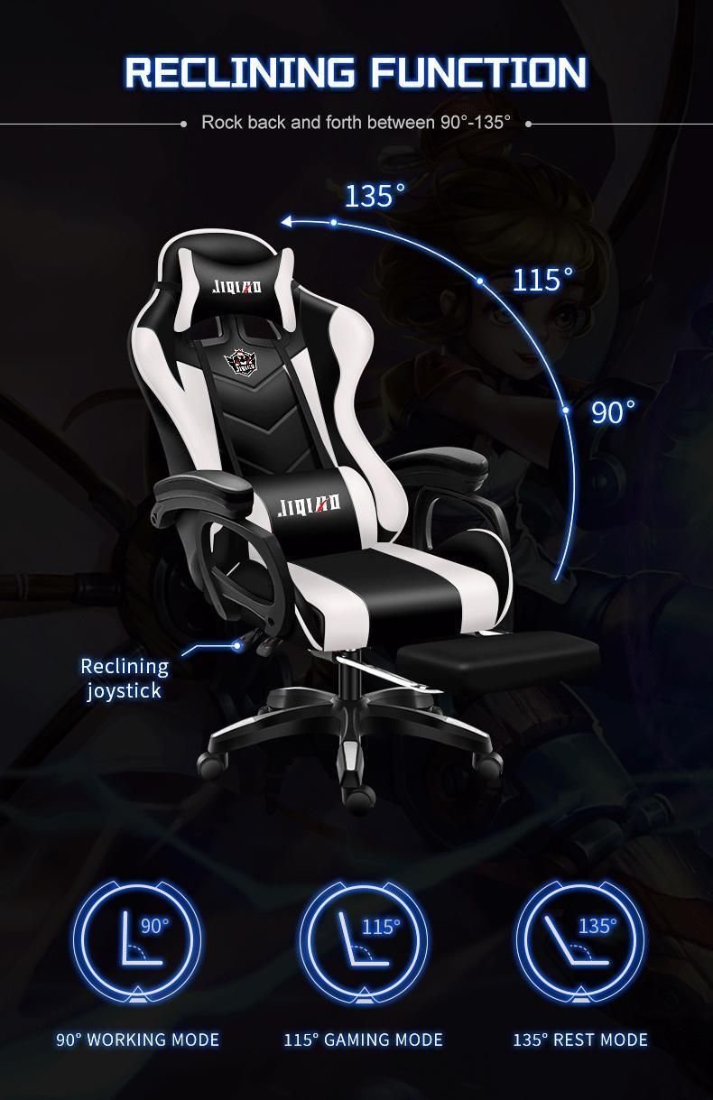 Factory Wholesale Cheap RGB Comfortable Massage Footrest Computer Ergonomic Leather Silla Gamer Office PC Racing Gaming Chair