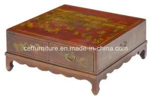 Art fashion Antique Hotel Furniture Red Leather Coffee Table