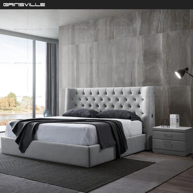 Bedroom Sets Furniture Fabric Color Modern Hotel Furniture with LED Light