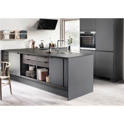 China Manufacturer Wholesale Italian Style Matt Grey Kitchen Cabinet