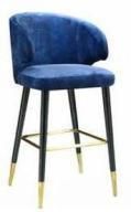 Hot Sale Bar Chair High Quality Blue Color Velvet or Leather Dining Restaurant Chair