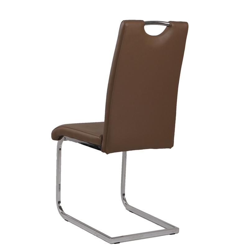 Ergonomic Design Faux Leather Dining Chair Brown Modern PU Chair