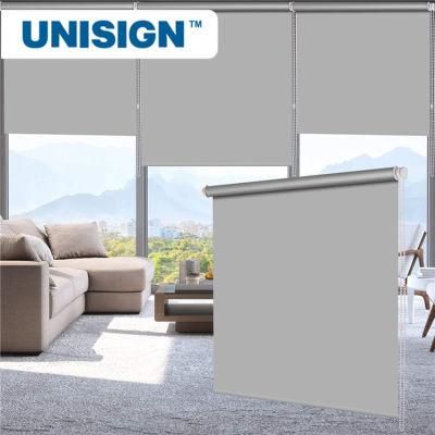 Unisign 440GSM 550GSM White Fiberglass Curtain Fabric Roller Blinds Window Curtain 100% Blackout