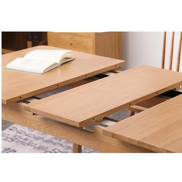 Simple Retractable Solid Wood Dining Table