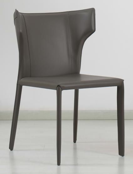 MID-Century Style Kitchen Side Comfy Chairs Dining Chair with Metal Interior Frame Saddle Leather