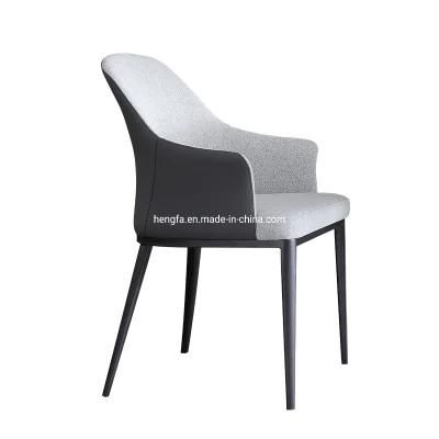 Contemporary Restaurant Furniture Upholstered Grey Leather Dining Room Chairs