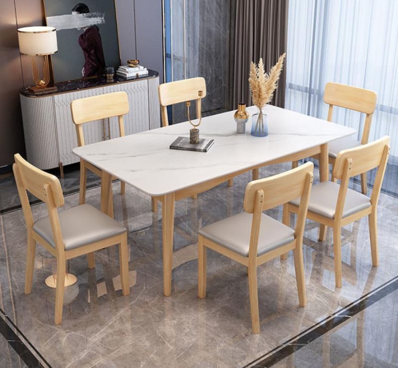 Wooden Factory Wholesales Restaurant Furniture Modern Dining Chair Commercial Grade Restaurant Furniture Leather Decoration Solid Wood Frame Dining Chair