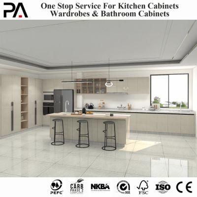 PA High Gloss UV Lacquer Melamine European Style Modern Melamine Finish Design Freestanding High End Kitchen Cabinet