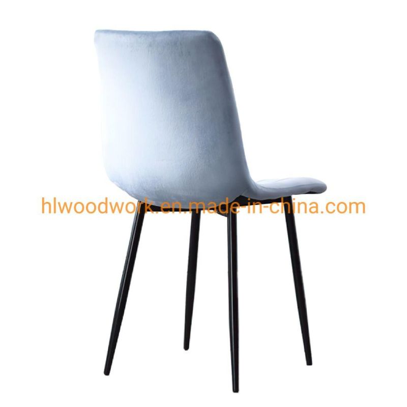 Multiple Color Modern Leather Style Velvet Nordic Chairs for Dining Rooms Sillas Metal Leg Upholstery Fabric Modern Velvet Chair