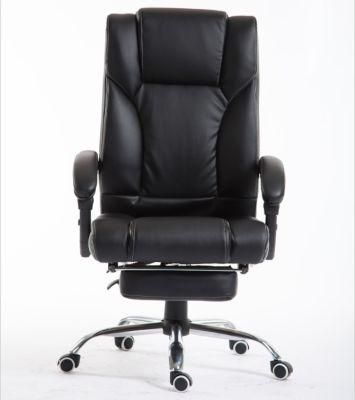 High Back Black Reclining Office Chair with Leg Rest